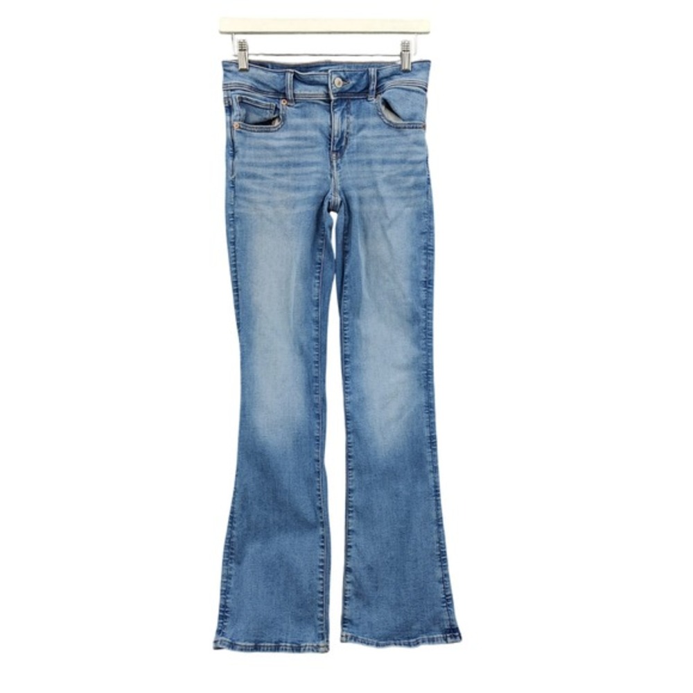 American Eagle Womens Y2K Kickboot Indie Flared Retro Jeans 2 Blue Stretch 2024